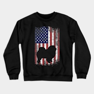 Chow Chow American Flag Usa Patriot Crewneck Sweatshirt